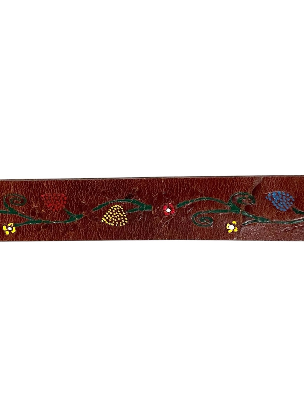 Amiee Lynn Leather Belt Floral Embossing 35”